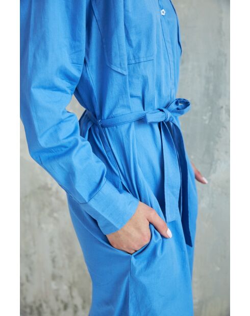 Bambou-1 blauwe katoenen jurk