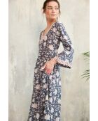 Celine- 3 Sommerkleid aus Baumwolle mit Batikmuster in Blau