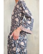 Celine- 3 Sommerkleid aus Baumwolle mit Batikmuster in Blau