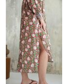 Tania-2 Baumwollkleid mit Batikmuster in Grün