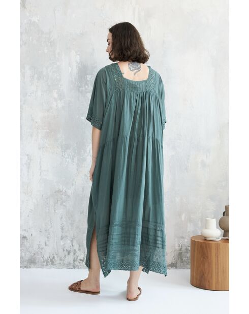 Suzette 3 kaki katoenen jurk