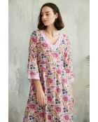 Celine-1 Baumwollkleid mit Batikmuster in Rosa