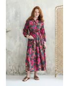 Maguy jurk van granaatappelkatoen