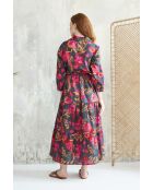 Maguy jurk van granaatappelkatoen