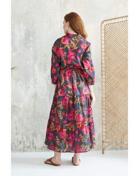 Maguy jurk van granaatappelkatoen