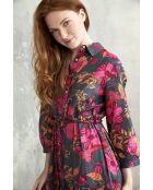 Maguy jurk van granaatappelkatoen