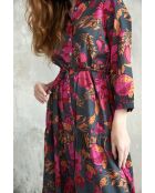 Maguy jurk van granaatappelkatoen