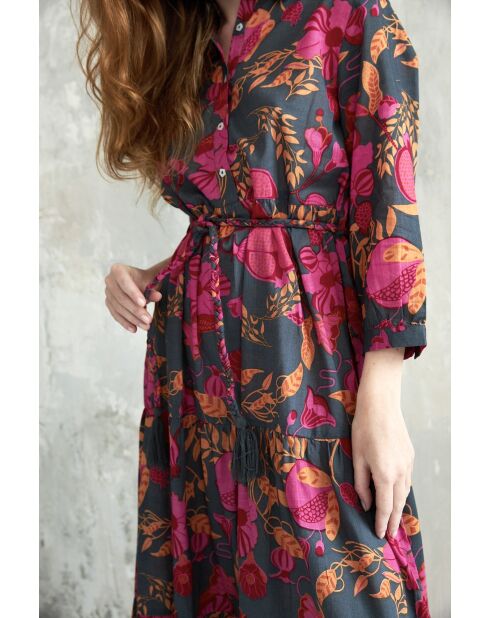 Maguy jurk van granaatappelkatoen