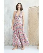 Maeva-1 Baumwollkleid mit Batikmuster in Rosa