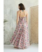 Maeva-1 Baumwollkleid mit Batikmuster in Rosa