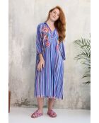 Blaues gestreiftes Baumwollkleid Bonita