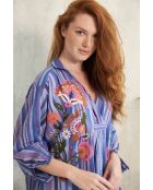 Blaues gestreiftes Baumwollkleid Bonita