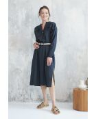 Bambou-2 schwarzes Baumwollkleid