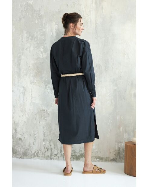 Bambou-2 schwarzes Baumwollkleid