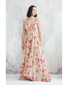 Aiyana-1 rose garden beige katoenen jurk