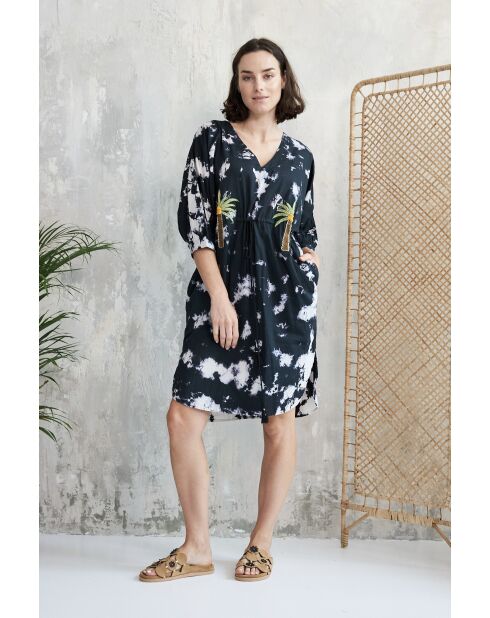 Schwarzes Baumwollkleid Jacy