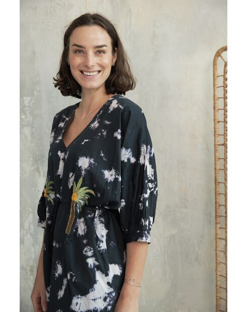 Schwarzes Baumwollkleid Jacy