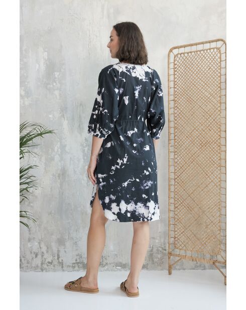 Schwarzes Baumwollkleid Jacy