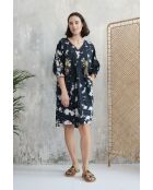 Schwarzes Baumwollkleid Jacy