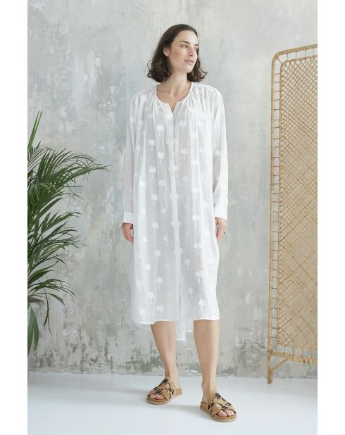 Lolla Dress-1 jurk van gebroken wit katoen