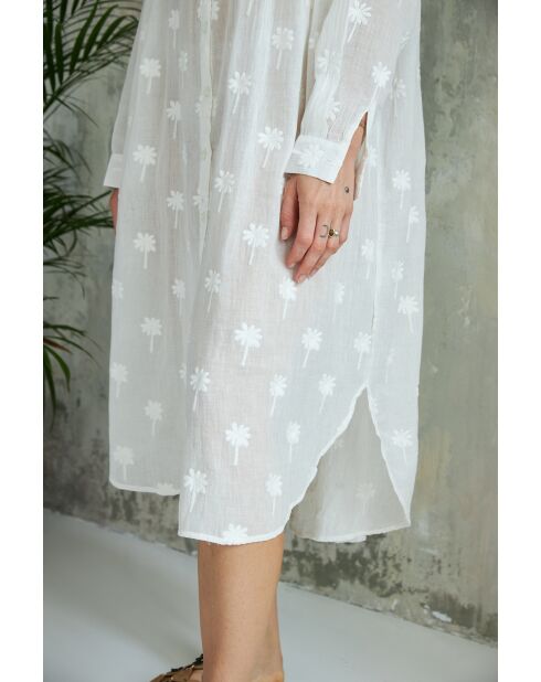 Lolla Dress-1 jurk van gebroken wit katoen