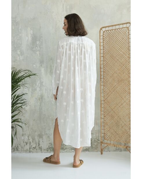 Lolla Dress-1 jurk van gebroken wit katoen