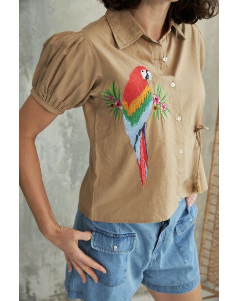 Beiges Baumwollhemd Waban-2