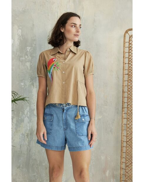 Beiges Baumwollhemd Waban-2