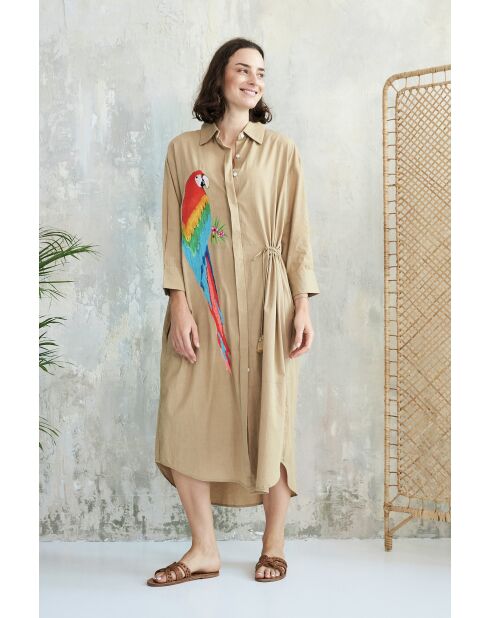 Beiges Baumwollkleid Tokala-2