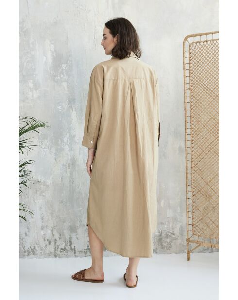 Beiges Baumwollkleid Tokala-2