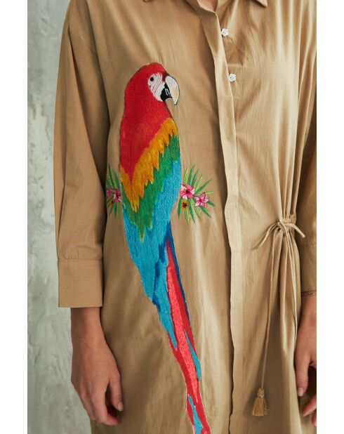 Beiges Baumwollkleid Tokala-2