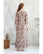 Celine-2 Baumwollkleid mit Batikmuster in Grün