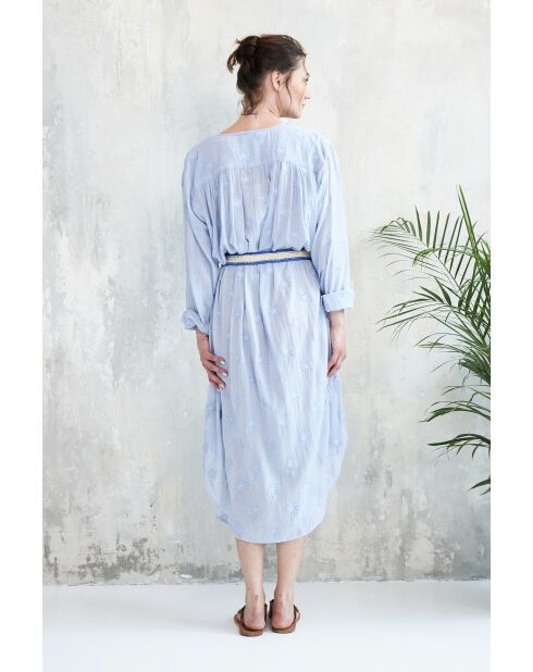 Blaues Hemdkleid Lolla Top 3 aus Baumwolle