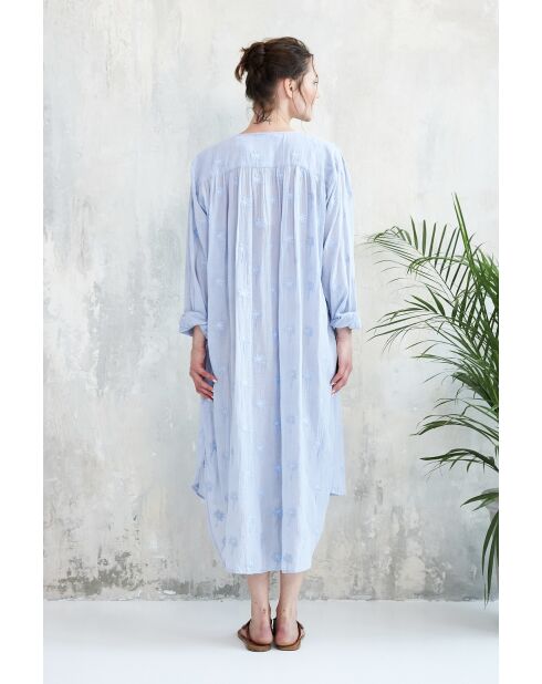 Blaues Hemdkleid Lolla Top 3 aus Baumwolle