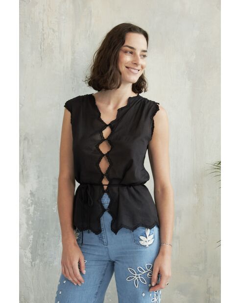 Dev-2 schwarzes Baumwolltop