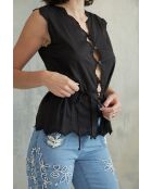 Dev-2 schwarzes Baumwolltop