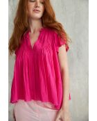 Rosafarbenes Hari-1 Top aus Baumwollgaze