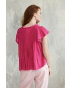 Rosafarbenes Hari-1 Top aus Baumwollgaze