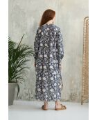 Tania- 3 Sommerkleid aus Baumwolle mit Batikmuster in Blau