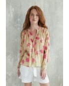 Beige katoenen hemd Meera-1 roses garden