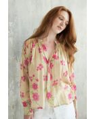 Beige katoenen hemd Meera-1 roses garden