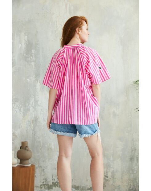 Top Leela Top-1 in cotone rosa