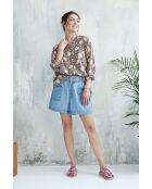 Shany-2 Sommer-Batik-Batik-Bohemd aus Baumwolle