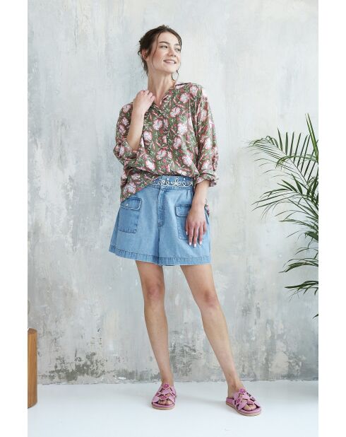 Shany-2 Sommer-Batik-Batik-Bohemd aus Baumwolle