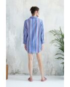 Blaues gestreiftes Baumwollhemd Sunita