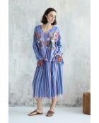 Blaues gestreiftes Baumwolltop Roni