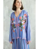 Blaues gestreiftes Baumwolltop Roni