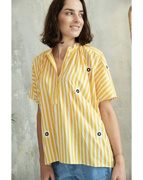 Leela Top- 3 gele katoenen top