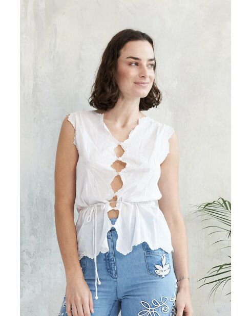 Dev-1 weißes Baumwolltop