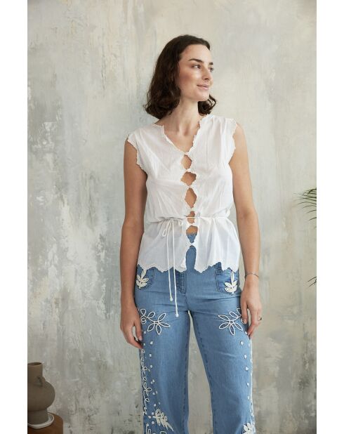 Dev-1 weißes Baumwolltop